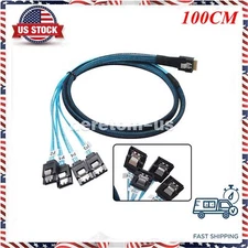 High Quality Internal SlimSAS SFF-8654 to 4 x SATA Breakout Forward Cable 1M