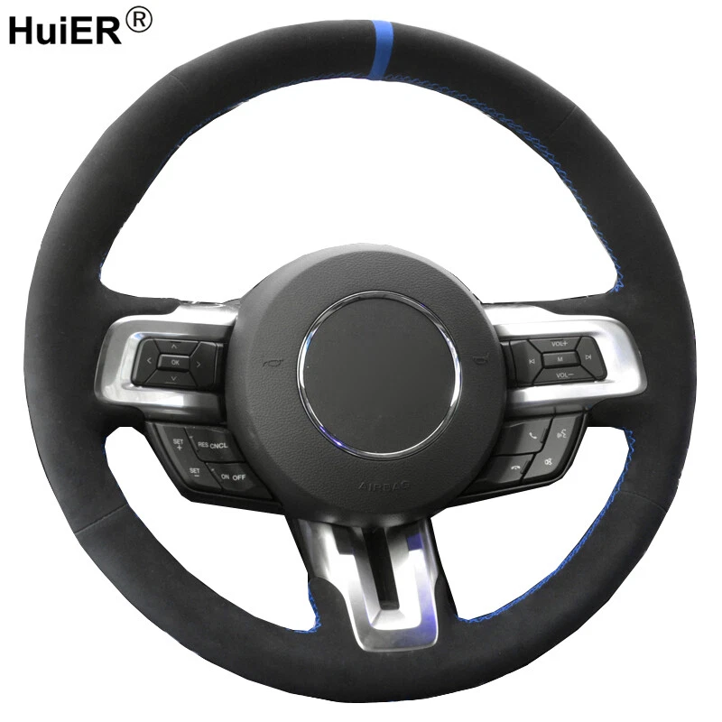 Hand Sewing Steering Wheel Cover For Ford Mustang 2015 2016 2017