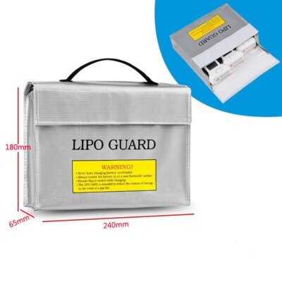 240x65x180mm Fireproof Explosion-proof Battery Charging Safety Storage Bag 