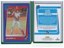 2021 Panini Donruss Blue Foil Rated Rookie Card #35 Alec Bohm Phillies