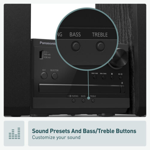 Kompakte Stereoanlage mit CD-Player, Bluetooth, UKW-Radio und USB mit Bass und - Bild 2 von 6