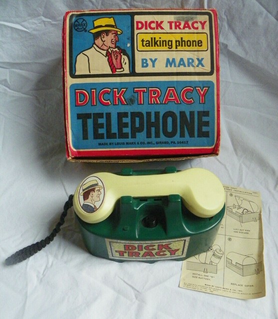 Vintage c.1967 Marx Dick Tracy Talking Telephone in Box toy phone eBay