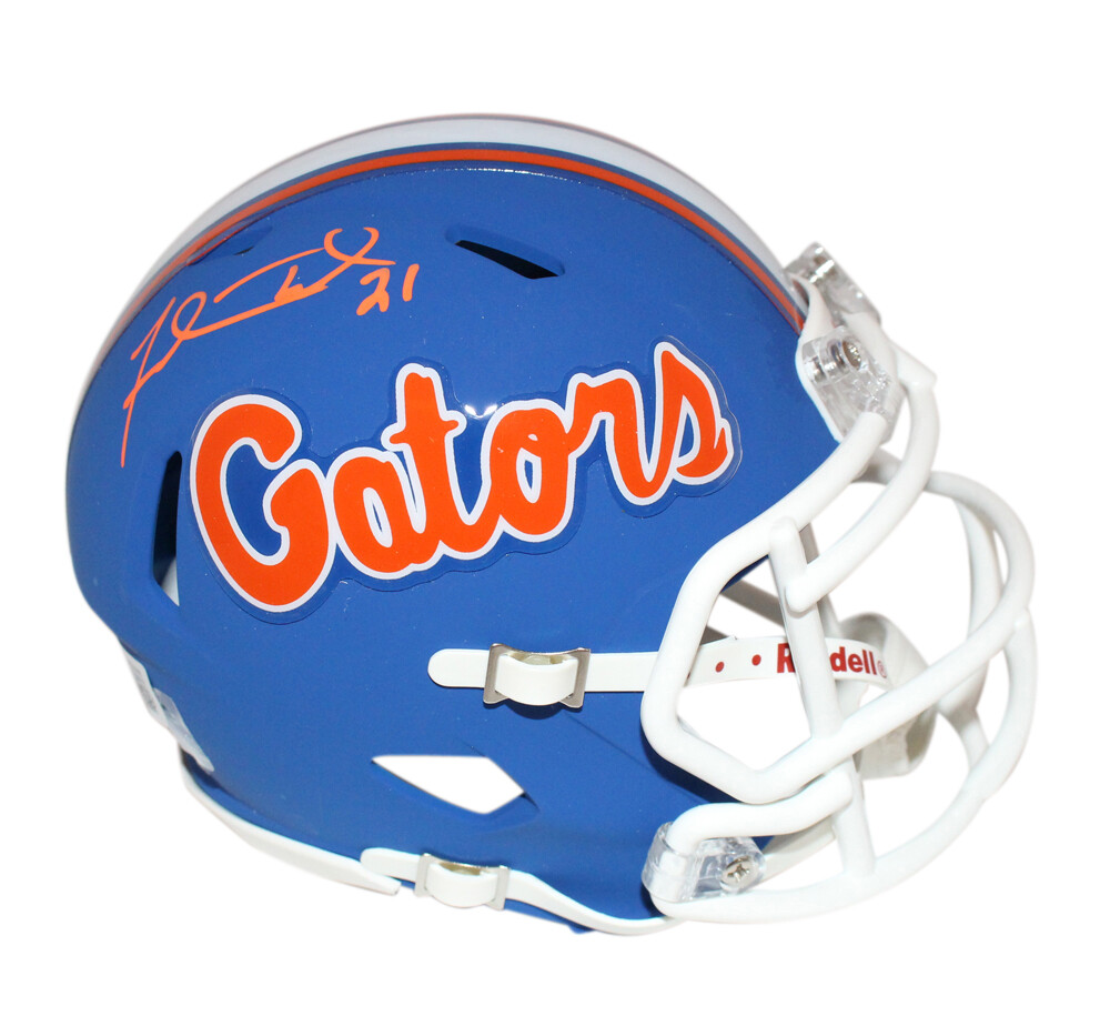 Fred Taylor Autographed Signed Florida Gators Blue Mini Helmet Beckett 