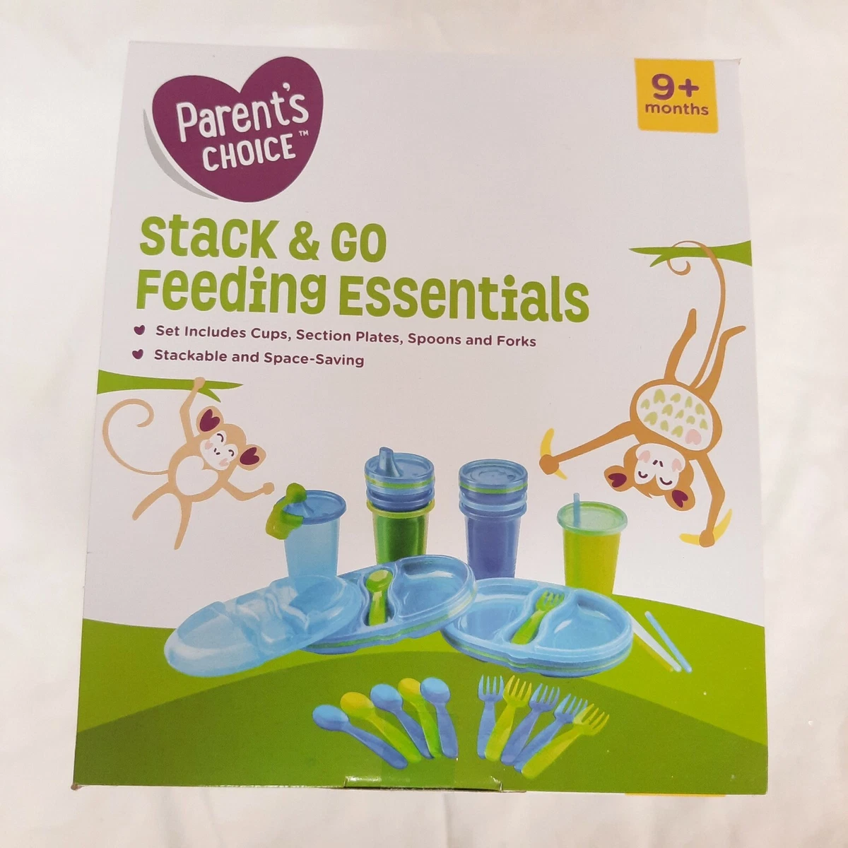 Parents Choice Stack & Go Feeding Essentials Kids 28 Piece Set NEW, BPA  FREE