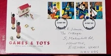 Toys and Games GB RM FDC WORCESTER POSTMARK 1989