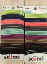 2 Packs SCUNCI Hair Elastics - ASSORTED COLORS - 200 Pieces - No Damage