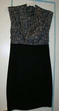 Guess Junior's Size 7 Sleeveless Cowl Neck Black & Gray Dress