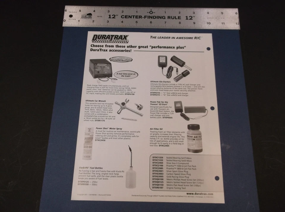 VINTAGE DURATRAX HP HOP-UP PARTS TRAXXAS T-MAX & E-MAXX BROCHURE  *G-COND* - Image 2 of 2