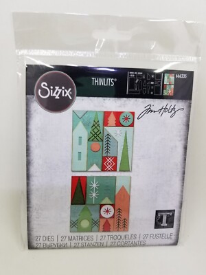 TH3 Sizzix Tim Holtz Thinlits Holiday Blocks Dies 666335 New