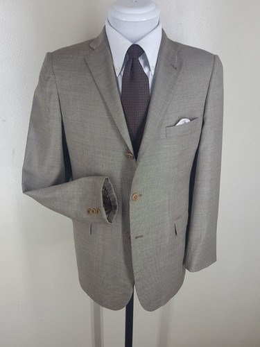 His First Hickey Freeman Made In USA Sport Coat 3 Btn Center Vent 16 Reg - Picture 4 of 11