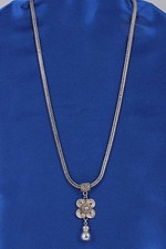 VINTAGE STERLING SILVER BOX CHAIN NECKLACE 925 FINE 4687