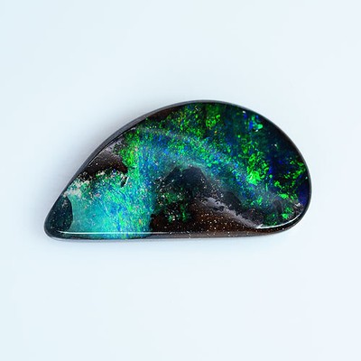 GRS CERTIFIED NATURAL BOULDER OPAL 5.96 CTS BROWN AND PLAY OF COLOR EFFECT
