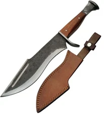 Rite Edge Leaf Hunter Fixed Knife 8.75" Forged Steel Full Tang Blade Wood Handle