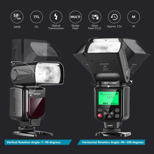 Flash Speedlite Neewer NW-670 TTL para Canon 1300D 1200D 1100D 750D 700D 650D - Imagen 4 de 8
