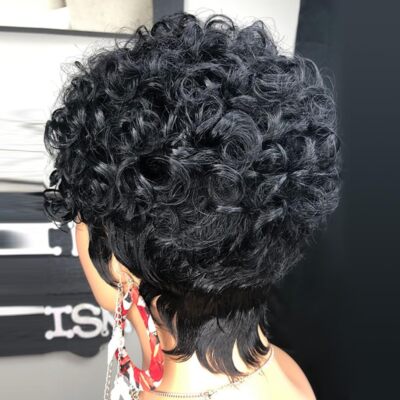 Curly Bob Wigs for Black Women Pixie Cut Wig Human Hair Wigs 