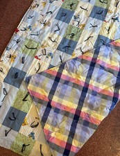 Toddler Bed Quilt Handmade Flannel Patchwork Blanket