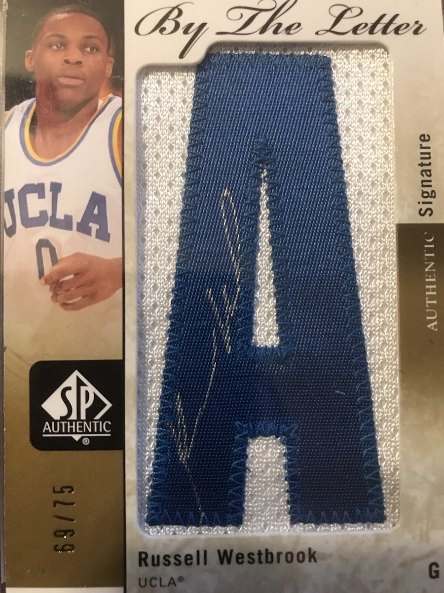 11-12 SP AUTHENTIC BY THE LETTER RUSSELL WESTBROOK PATCH AUTOGRAPH 