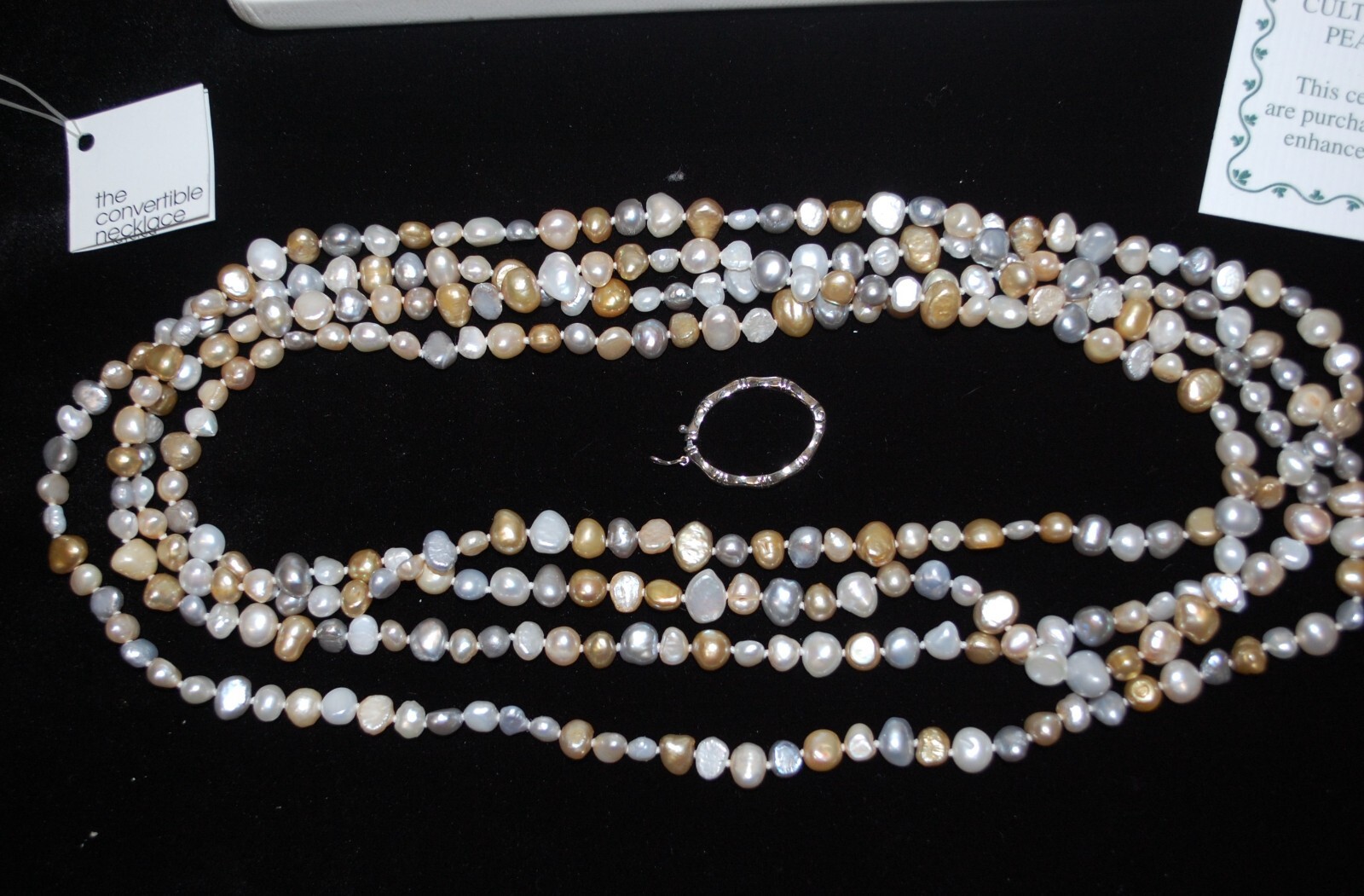 Convertible Multi-Colored 76" Long Freshwater Pea… - image 4