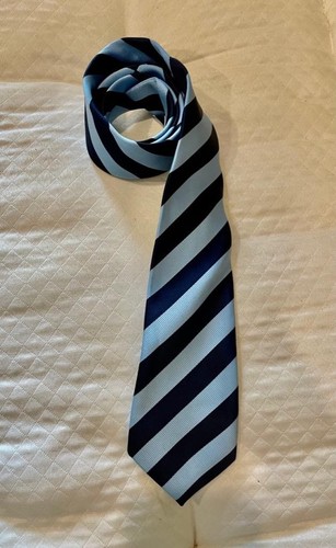 BOYS TIE navy & blue STRIPE size 8-14 Place Est 1989 3" widest EXCELLENT COND