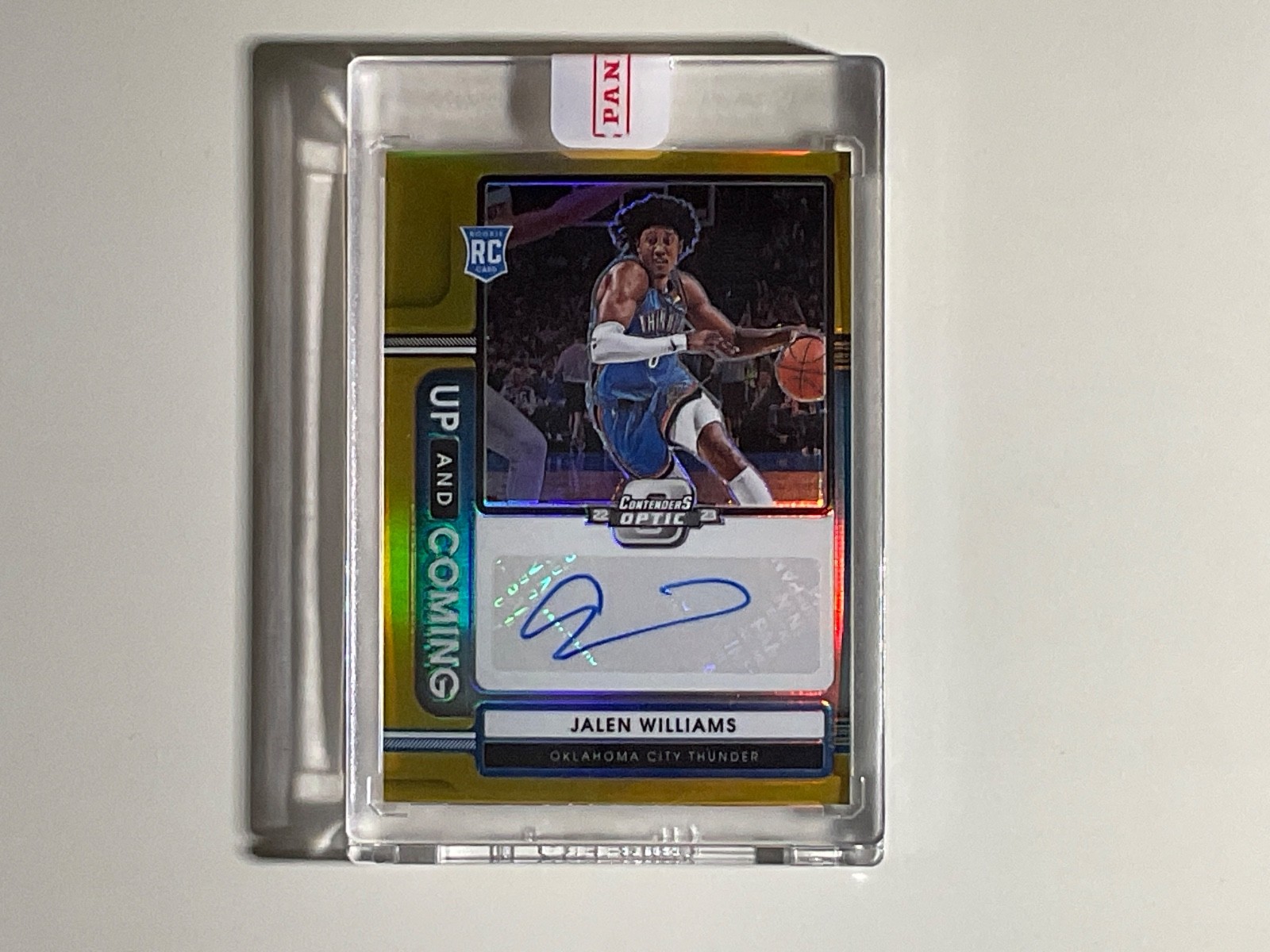 2022-23 Contenders Optic Jalen Williams RC UP And Coming Auto Gold /10 Encased