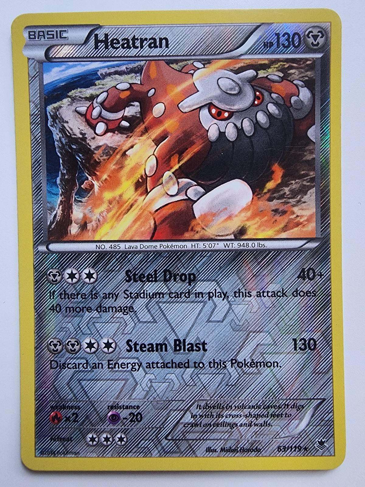 Heatran Holo Rare XY - Phantom Forces 63/119 LP-NM