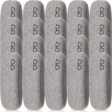 Kanayu/20 Pcs Hard Shell Glasses Case Bulk Linen Fabrics Protective 20 Grey
