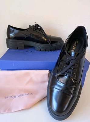 Stuart Weitzman Women's Nolita Lace-Up Oxfords, Black 10.5B Medium US (B32)