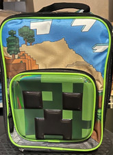 MINECRAFT Kids CREEPER BPA-Free Insulated - LUNCH BOX - W/Bottle Pocket - NEW