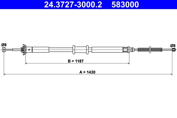 Fits ATE 24.3727-3000.2 BRAKE CABLE