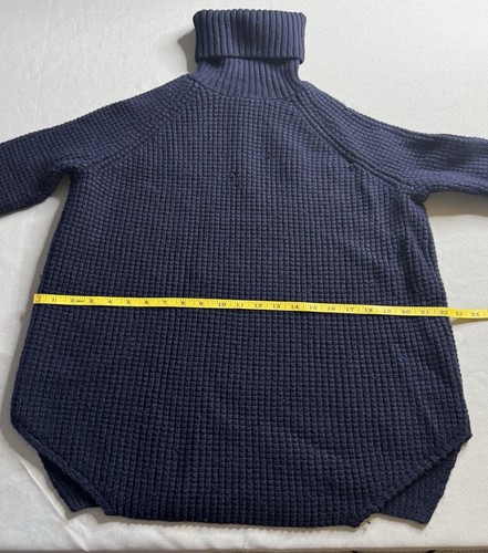 HATCH The Waffle Turtleneck sweater Size (0/S) Maternity merino wool, Navy Blue - Picture 5 of 10