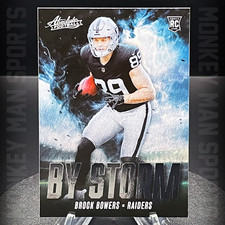 2024 Absolute Football - Brock Bowers Rookie RC - BY STORM #BS-BBS RAIDERS MINT
