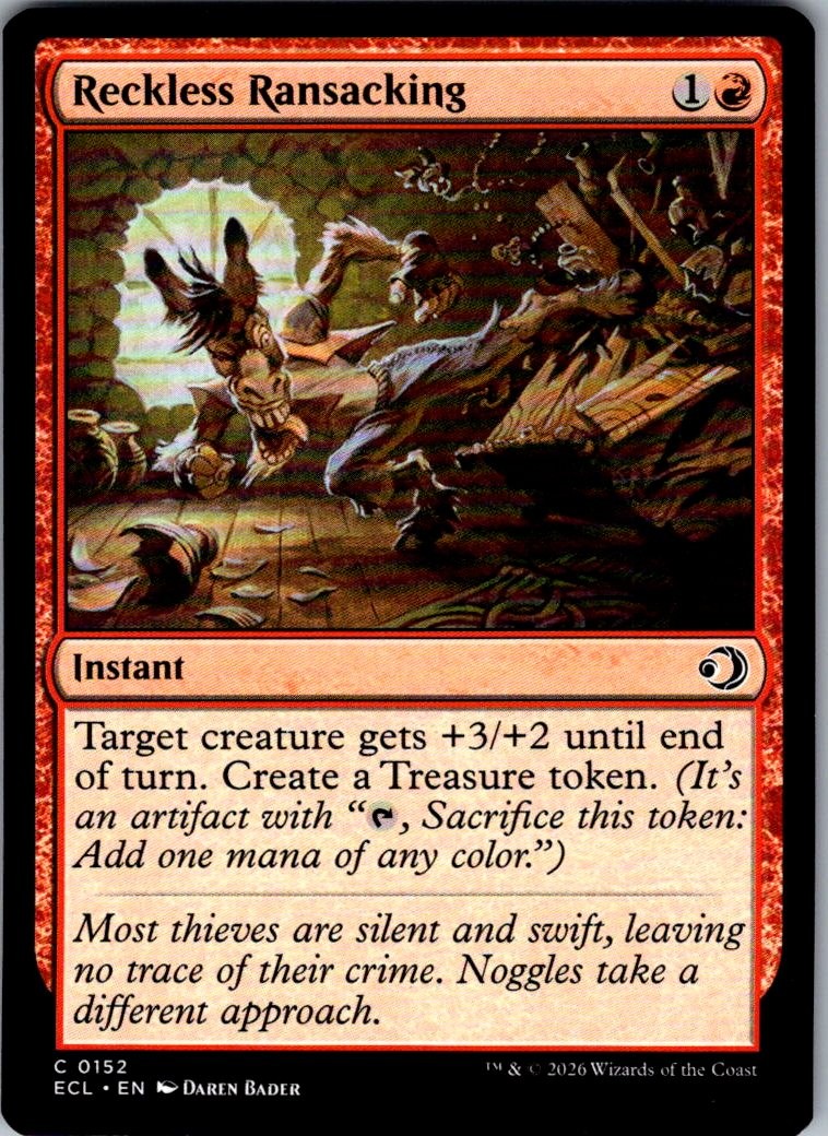 Reckless Ransacking 152 Common Lorwyn Eclipsed Magic: The Gathering LP