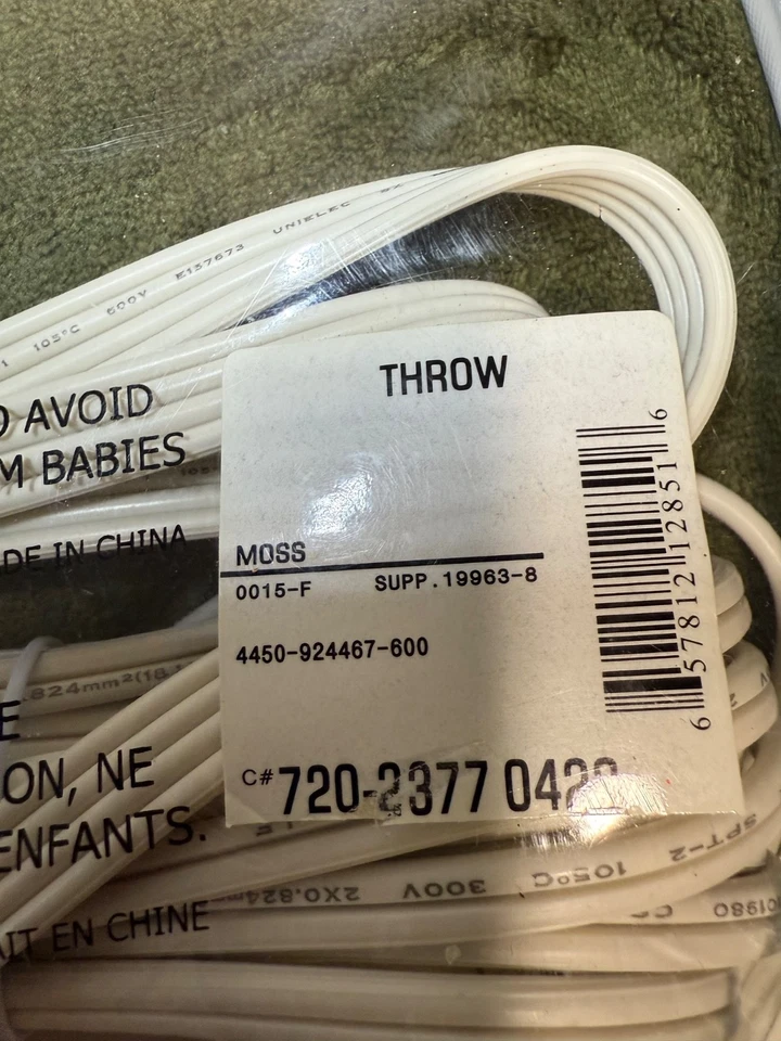 BIDDERFORD MEJOR MANTA ELÉCTRICA CLIMATIZADA VERDE BOSQUE COMPLETO NUEVA Foto 3 de 4