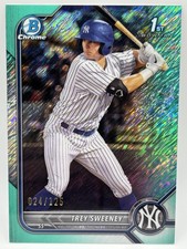 2022 Bowman Chrome Prospects Trey Sweeney Aqua Shimmer Refractor 41/125 #BCP-137
