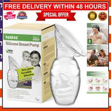 Gentle Manual Breast Pump in Clear Silicone - Effortless Milk Expression 4oz