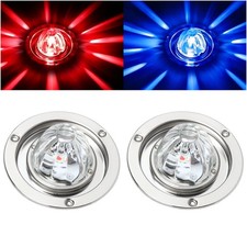 2x Dual Color LED Watermelon Lights Side Marker w/Base For Truck Trailer RV