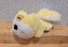 Vintage Nadel  Sons Yellow White Cartoon Cat Kitten Mini Plush Toy 5"
