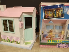 Chabel doll's bright villa house from the 80s with Feber box. Dollhouse.