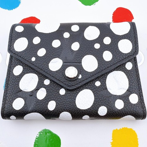Louis Vuitton x Yayoi Kusama Portefeuille Victorine Tri-fold Wallet, Black