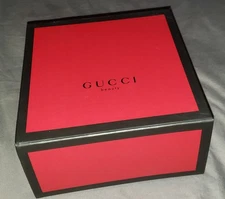GUCCI Gift Box, Red w/Black Edges and Sides, Magnetic Closure, Empty Box