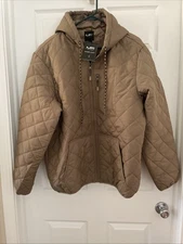 Mack Russo Puffer Jacket Men L Brown Hooded Trucker Preppy NWT Pockets