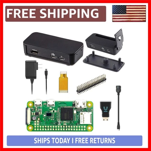 Raspberry Pi Zero W Starter Kit with Versatile Black Case – Perfect for Maker...