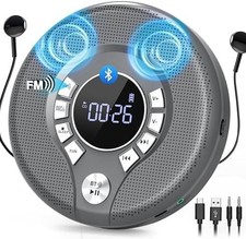 Rechargeable Personal Small Portable CD Player for Car with Bluetooth Headphones