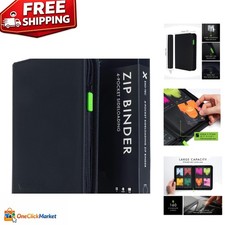 Lightweight Black Trading Card Binder with 20 Side-Loading Pages for 160 Cards