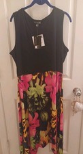 NWT ANTTHONY ORIGINAL Maxi Dress Women's Size XL Shark Bite Hem Floral Stretch