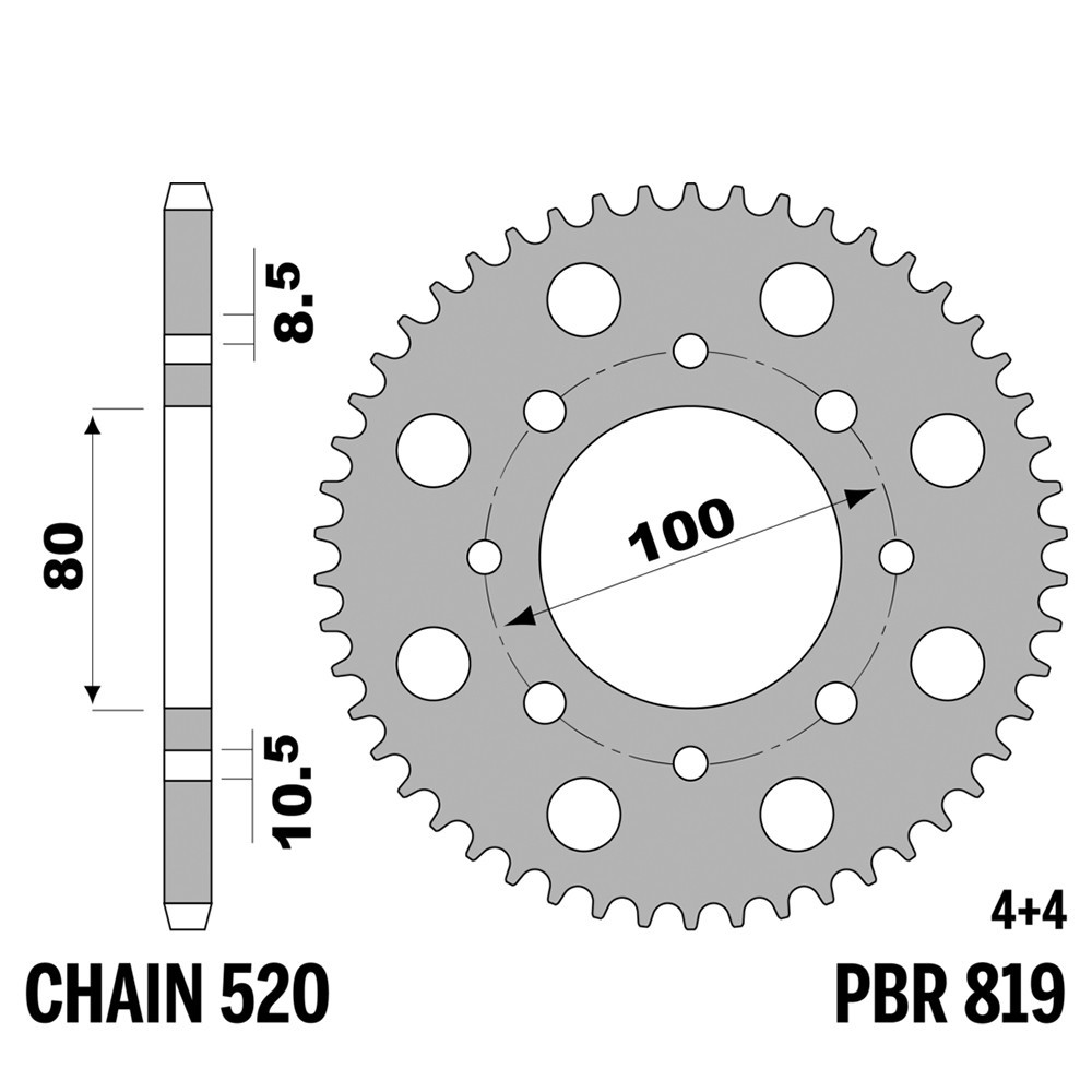 Pignon 41 dents pas 520 en acier résistant améliorant la transmission Suzuki GN250