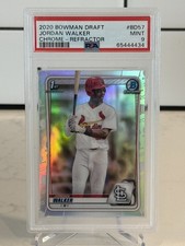 Jordan Walker REFRACTOR 2020 Bowman Draft Chrome 1st PSA 9 St Louis Cardinals 
