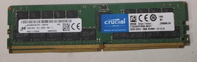 DDR4 - Micron MTA36ASF4G72PZ - Crucial CT32G4RFD4266 - 32GB x 4 - 128GB total