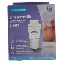 Lansinoh Breastmilk Storage Bags - Super Strong Pre-Sterilized - 50 count NEW