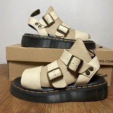 Dr Martens Docs Gryphon Quad Cream Beige Soft Leather Sandals  UK 6 EU 39 V Good